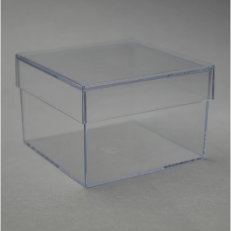 CLEAR PERSPEX BOX  - 7.5 X 7.5 X 5CM 