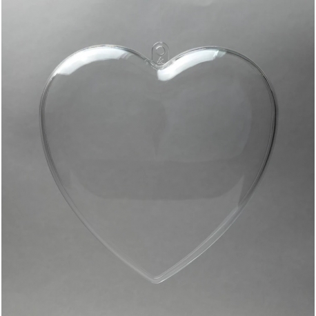 CLEAR PERSPEX HEART - 80MM