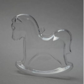 CLEAR PERSPEX ROCKING HORSE - 90MM