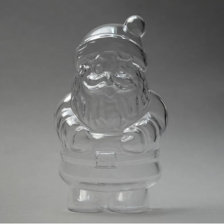 CLEAR PERSPEX SANTA CLAUS - 130MM