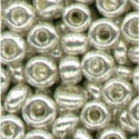 MEYCO METALLIC SILVER GLASS BEADS - 2.5MM