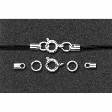 CLASPS FOR LACES 2MM - SILVER