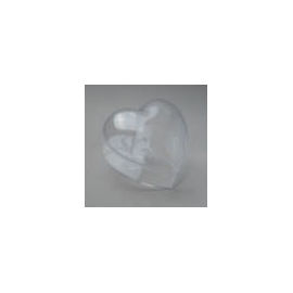 CLEAR PERSPEX BOX HEART - 100MM