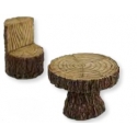 WOODEN TABLE W/CHAIR 