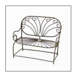 DECORATIVE BENCH - BROWN 