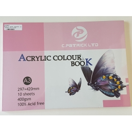 A4 ACRYLIC BOOK 400GSM, 10 SHEETS