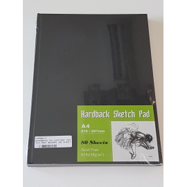 A4 HARDBACK LEATHER COVER SKETCH PAD 98GRMS, 80 SHEETS 