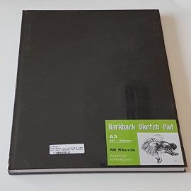 A3 HARDBACK LEATHER COVER SKETCH PAD 98GRMS, 80 SHEETS 