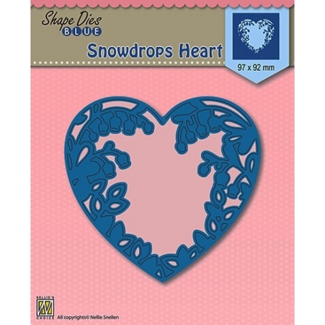 NELLIE'S - SHAPE DIES BLUE - SNOWDROPS HEART 