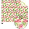 A4 TROPICAL CARDBOARD 300G - FLAMINGOS 