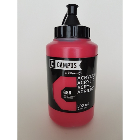 CAMPUS ACRYLIC 500ML - PRIMARY RED